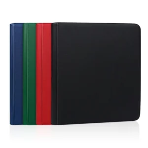 Textured PU Leather Photo Album Binder, 12 Pockets per Box, Zipper Card Cover