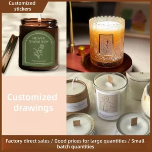 Textured Paper Labels Color Scratch UV-Resistant Anti-Counterfeit Logo Stickers for Cosmetic Perfume Bottle Packaging