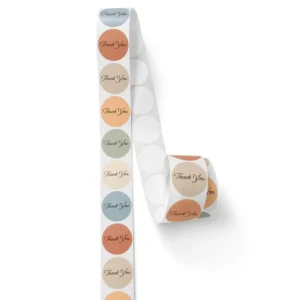 Thank You Handmade Kraft Circle Roll Stickers Waterproof Oil-Proof Custom Logo Design