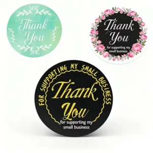 Thank You Label Custom Waterproof PE Adhesive Labels Carton 500pcs Factory Direct
