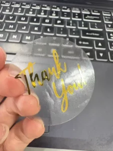 Thank You Sticker Custom Logo Clear Transparent PVC Stickers