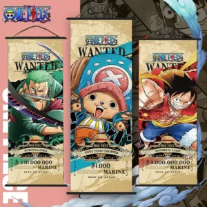 Thermal Transfer Printing Japanese Comic Zoro Luffy Anime Hanging Poster Wall Scroll Painting