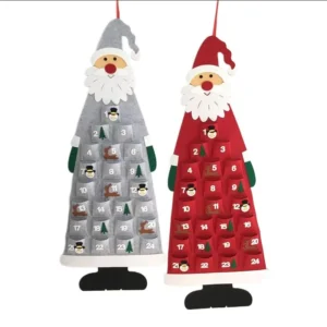 Thick Felt Santa Advent Calendar 60x90cm Indoor Fireplace Hanging Christmas Customizable Accept Custom Printing Packing