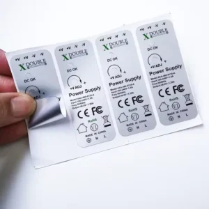 Thick Silver Metallic Aluminum Indication Labels, Self-Adhesive