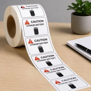 This Side Up Arrow Warning Label Roll, Custom-Printed Adhesive Stickers for Shipping Boxes