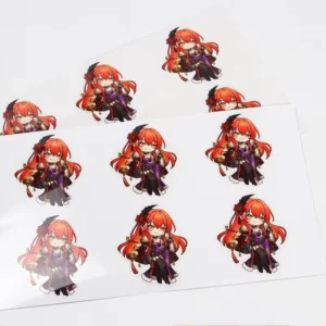 Transparent Anime Sticker Sheet, Clear Vinyl Adhesive, Custom Printing