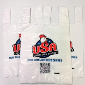 Transparent Disposable T-Shirt Carry-Out Bag for Vegetables, Gravure Printing