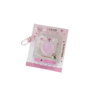 Transparent Glitter PVC 2-Inch Mini Photo Album Card Storage Pendant