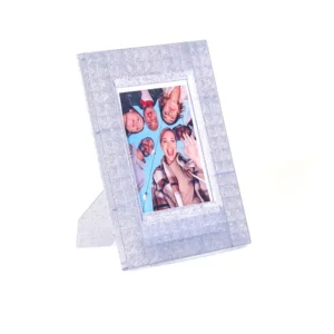 Transparent Glitter Rivet Plastic 3-Inch Waterproof Picture Frame for Mini 13 Desktop Stand, Factory
