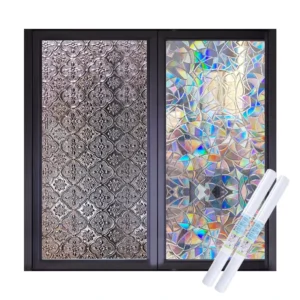 Transparent Mosaic Static-Cling Glass Film for Reeded Glass