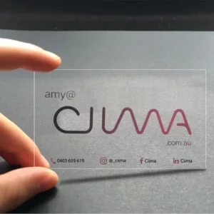 Transparent PVC Business Card Low MOQ Custom Matte Printing Logo