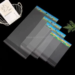 Transparent Self-Adhesive Seal BOPP Plastic Bags with Hang Hole Food Grade Leak-Proof