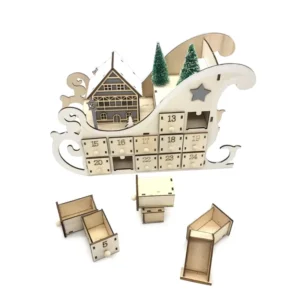 Tree House Sleigh Wooden Advent Calendar Countdown Christmas Party Decor Beauty Advent Calendar