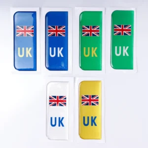 UK Car Number Plate Stickers for Driving in Europe Premium Vinyl Decals