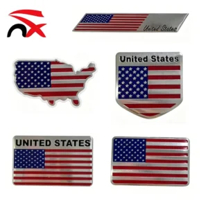 USA Alloy Car Sticker Scratch Cover Metal Emblem Durable Badge Dent Hide Defects Auto Accessory