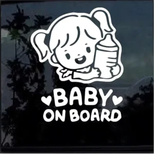 UV Protection Custom Size Baby in Car Cut Out Decals Vehicle Vinyl Transfer Stickers Car Window Decals