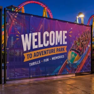 UV Resistant Custom PVC Mesh Banner Outdoor Advertising Large Format Printing Factory OEM Durable Fence Sign USA UK