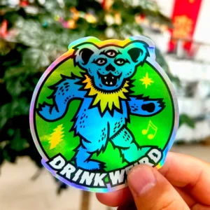 UV-Resistant Heavy-Ink Self-Adhesive Waterproof Durable PET Outdoor Laser Glitter Die-Cut Custom Holographic Stickers