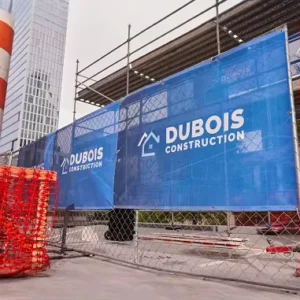 UV-Resistant Large Format Digital Printed Vinyl Mesh Banner for Construction Site or Property Development