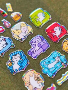 UV-Resistant Waterproof PVC Vinyl Rainbow Shining Holographic Die-Cut Stickers Label