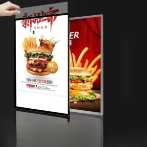Ultra Thin A1 A2 A3 A4 LED Light Box Two Sided Cinema Poster Frame with Illuminated Tempered Glass