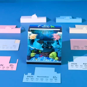 Underwater World Ocean Diorama Paper Model with Lighted Desk Display 3D Memo Pad