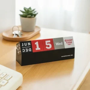Unique Design Calendar Plastic Flip top Mobile Display Stand with Creative 3D Desktop Calendar Desktop Decoration Use