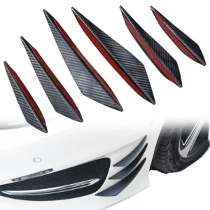 Universal 6 Piece Car Front Bumper Lip Spoiler Canard Vane Rubber Fin Splitter Exterior Styling Accessory
