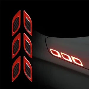 Universal Car Vent Reflective Stickers 6 Pack Waterproof Epoxy Anti Collision Auto Body Warning Decor Decals