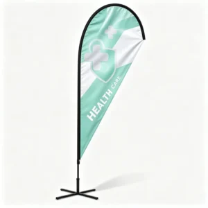 Universal Compatible Feather Flag Banner Set with Custom Logo Fiberglass Pole and Water-Filled Base
