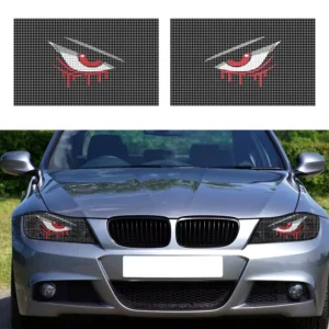 Universal Devil’s Eye Mesh Headlight Vinyl Decal Anti-Scratch Car Headlamp Sticker
