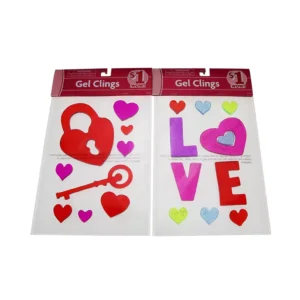 Valentine’s Day Jelly Paste Removable Window Sticker Transparent Glass DIY Decoration