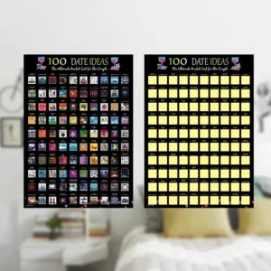 Valentine’s Day Scratch Poster with 100 Dating Surprise Scratch Spots, Factory Direct, Rectangle, Color Printed