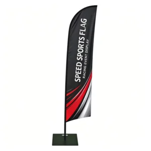 Vehicle Rental Advertising Blade Banner with Pole and Water Base