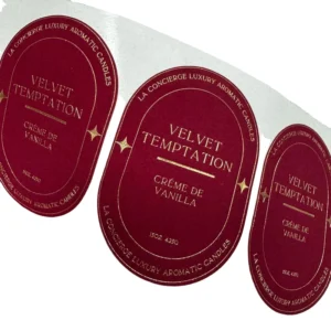 Velvet Flocking Texture Paper Wine Bottle and Perfume Labels