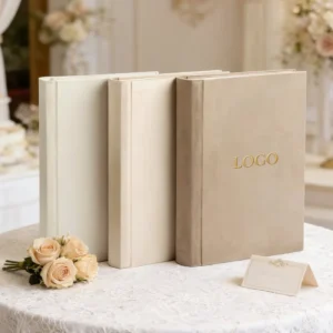 Velvet Hardcover Photo Album Scrapbook with Film Lamination and Digital Printing