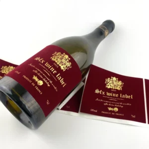 Velvet Roll Sticker Labels Custom Flocking Wine and Perfume Bottle Labels Gold Foil Embossing