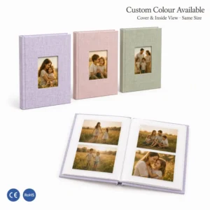 Vertical Hardcover Photo Album, 52 Photos, 350gsm PET Pockets, 5-Inch Instant Prints, Studio Wedding