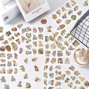 Vibrant Color UV Printed Adhesive Waterproof Durable Eco Friendly Vinyl PET Animal Print Stickers for Home Decoration