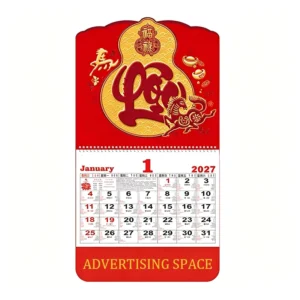 Vietnam Calendar Customized Chinese Lunar FOOK Wall New Year Calendar for Gift
