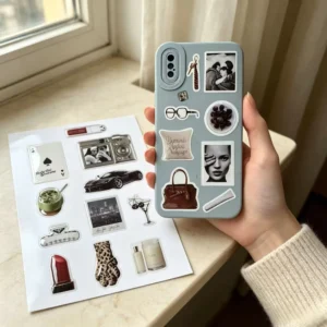 Vintage 3D Epoxy Drop Glue Stickers Self-Adhesive Waterproof Resin Decals for Phone