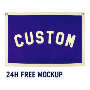 Vintage Assorted-Color Rectangular Felt Pennant Flag Banner, Custom Fabric Wall Hanging Decor