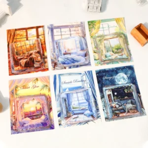 Vintage Balcony Theme Window Scenery Series Decorative Stickers 20 Stickers Per Pack Including Bottom Stickers