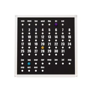 Vintage Calendar with Aluminum Alloy Metal Frame Office Desktop Decor Ornament Creative Desktop Calendar