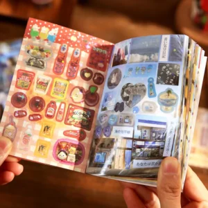 Vintage Japanese Dessert Sticker Book 30 Sheets Glossy Self-Adhesive Stickers for Journals and Planners