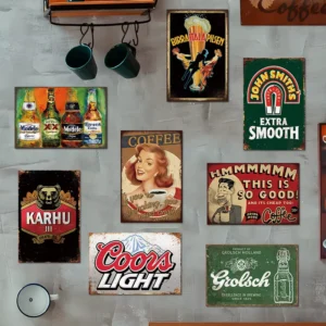 Vintage Metal Tin Sign Poster, Custom Printed