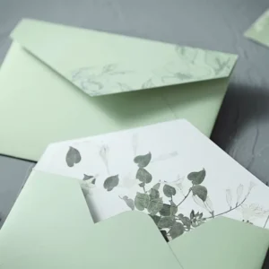 Vintage Paper Wedding Envelope with Card and Wax Stamp