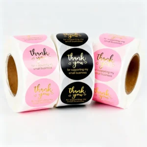 Vinyl Adhesive Circle Label Sticker Roll in Custom Sizes and Colors for Product Packaging