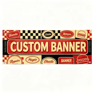 Vinyl Banner with Stitched Edge, Custom PVC Textile Factory Safety Sign