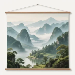 Wall Art Polyester Fabric Poster with Frame Anime Wall Scroll